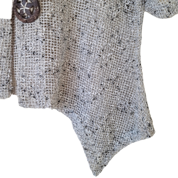 Kak Tus open‎ weave mesh shark-bite hem Boho top - Picture 6 of 7